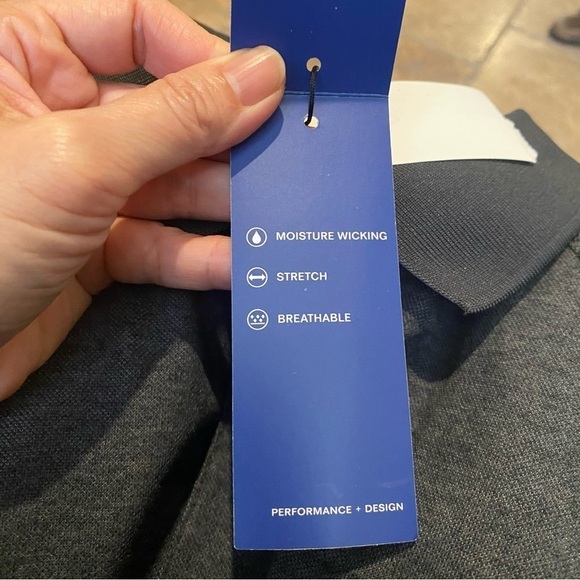 NWT~PERRY ELLIS Men Gray Motion Performance Polo Long Sleeve Top Size Large - Picture 8 of 10